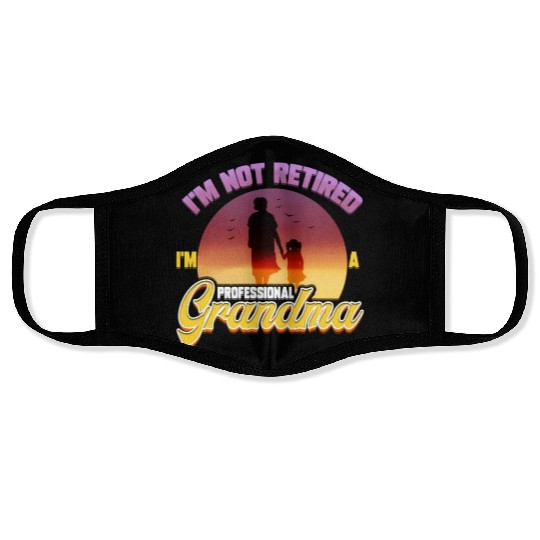 Pensioner gift for grandmother, retirement, Face Masks