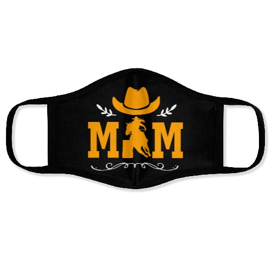 Mothers Day Cowgirl Horse Barrel Racing Mom Face Masks