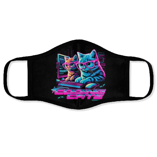 Coding Cats Programmer Face Masks