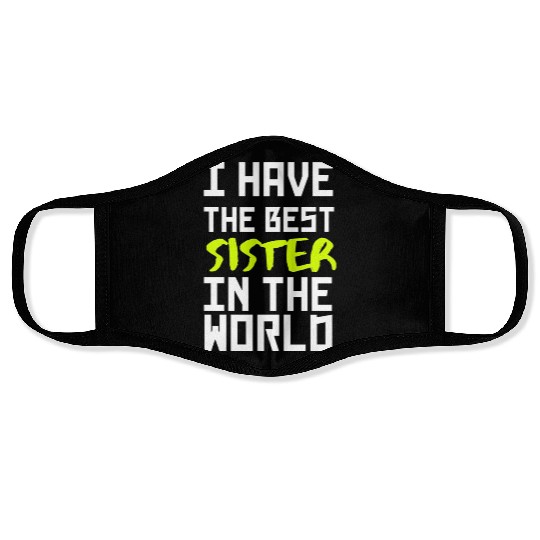 i have the best sister in the world yellow Face Masks