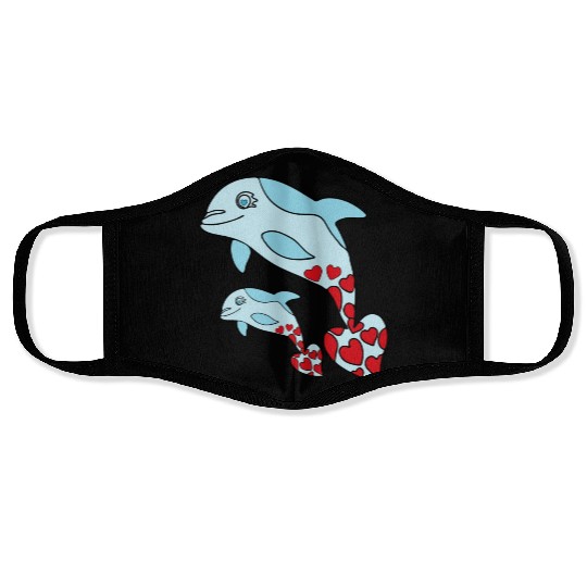 The Endearing Dance of Dolphin Mom and Kid Face Masks