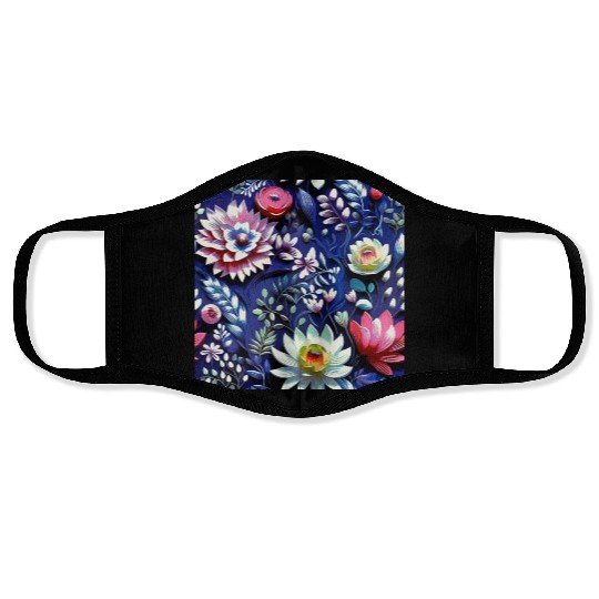 Midnight Floralscape Face Masks