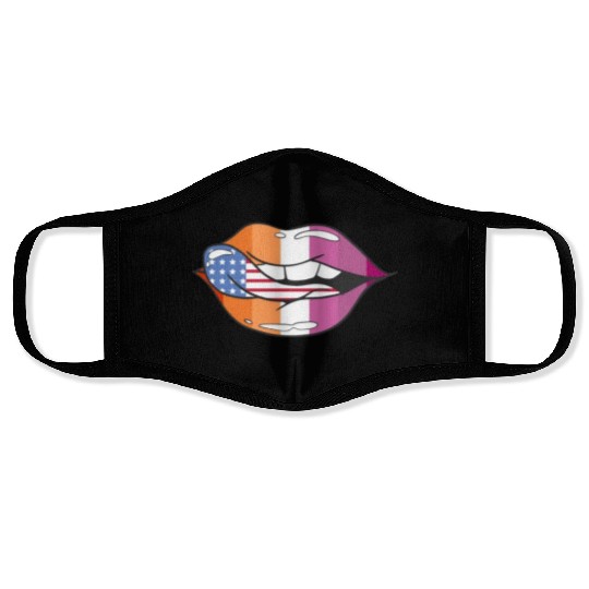 American Flag Tongue Lesbian Flag Lips LGBTQ Pride Face Masks