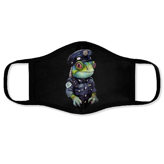 Chameleon policewoman Face Masks