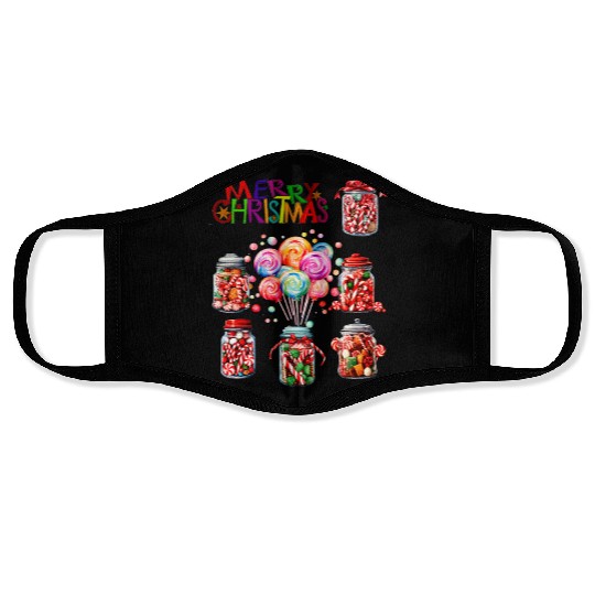 Merry Christmas Sweet Candy Canes Face Masks