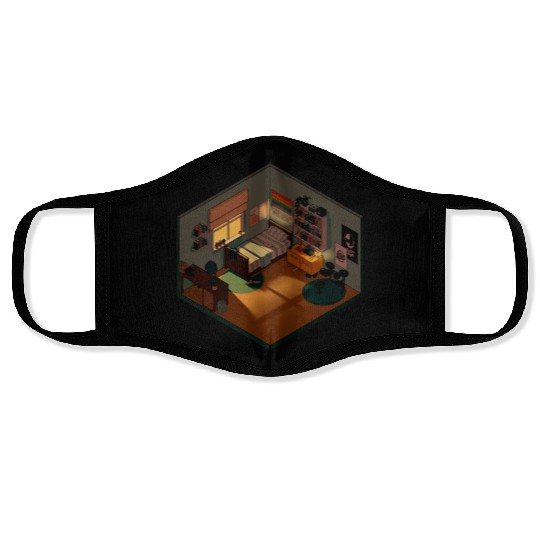 Heartstopper isometric bedroom Face Masks