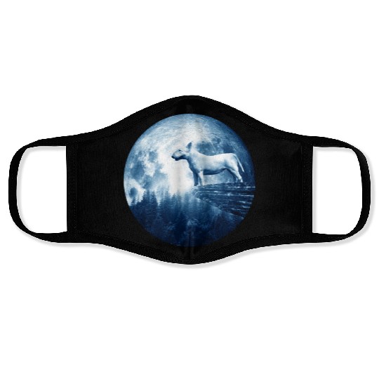 Bull Terrier Dog Moon Dog Mom Dad Women Men Dog Face Masks