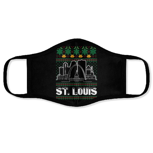 St. Louis Missouri Ugly Christmas Face Masks
