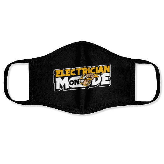 Electrician Mode On Wiremen Powerline Technician Face Masks