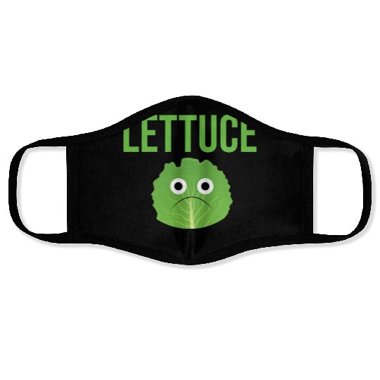 Lettuce The Taste of Sadness Funny Vegan Green FF Band Face Masks