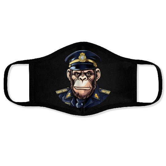 Chimpanzee policeman Face Masks