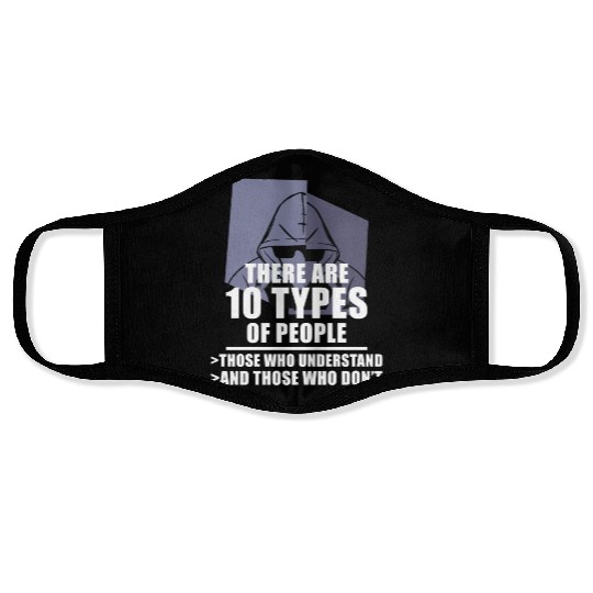 Funny Binary Code Saying Computer Science Programm Face Masks