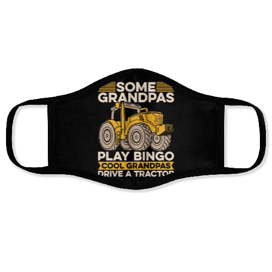 Harvester Some Grandpas Play Bingo Farming Life Face Masks