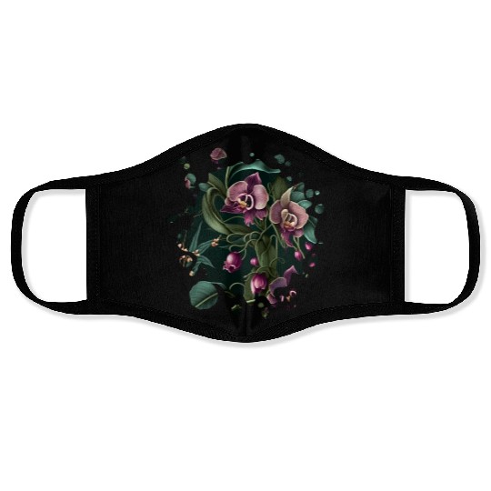 Orchid Inspired Flower Plant Lover Funny Gardening Face Masks