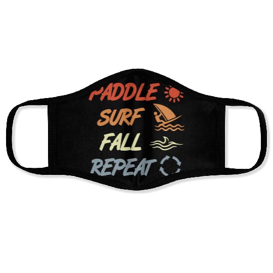 Paddle Surf Fall Repeat Face Masks