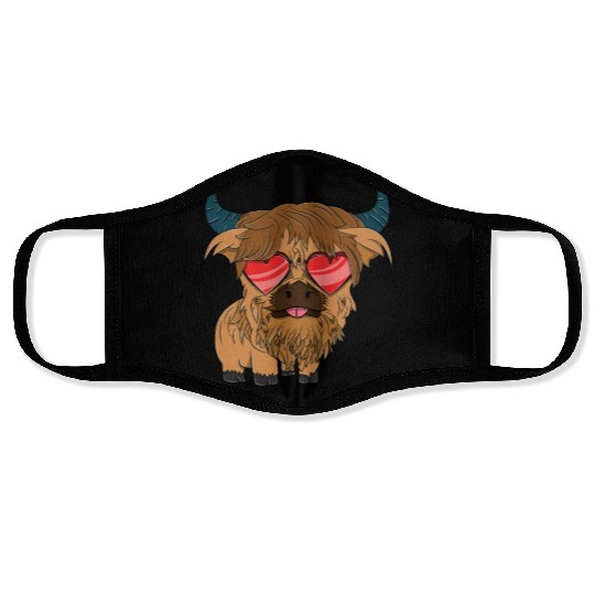 Plain Highland Cow Face Masks