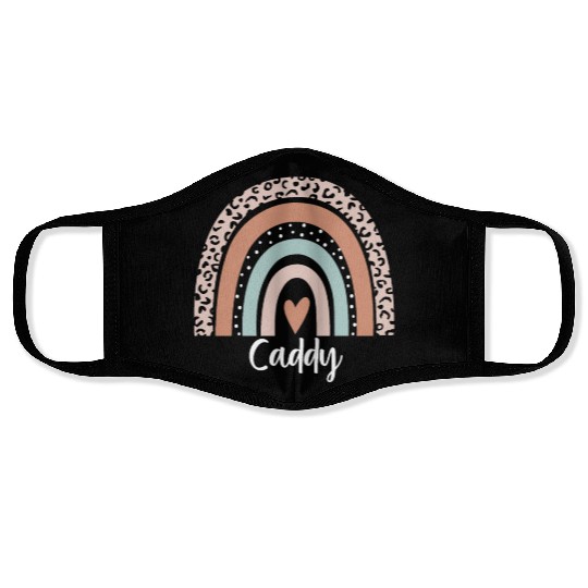 Caddy Rainbow Leopard Funny Caddy Appreciation Face Masks