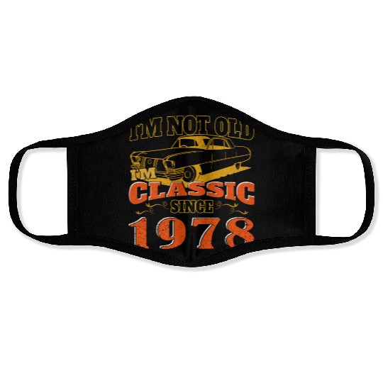 Vintage car 1978 vintage birthday present Face Masks