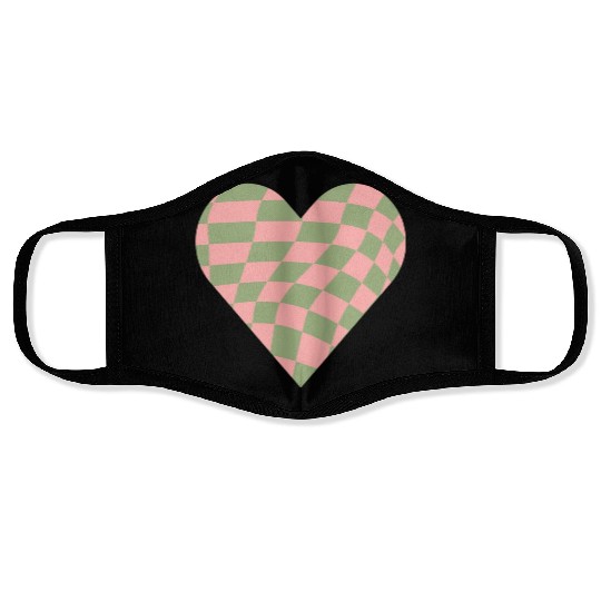 Checkered Heart Face Masks