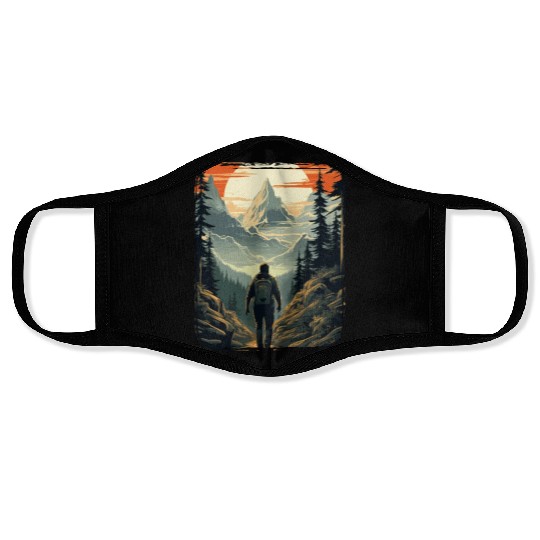 Forest nature trekking adventure Face Masks