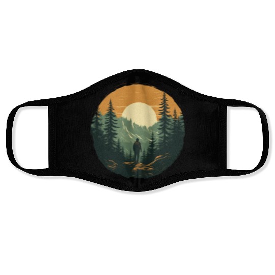 Forest nature trekking adventure Face Masks