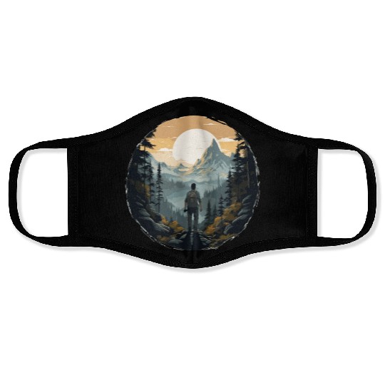 Forest nature trekking adventure Face Masks