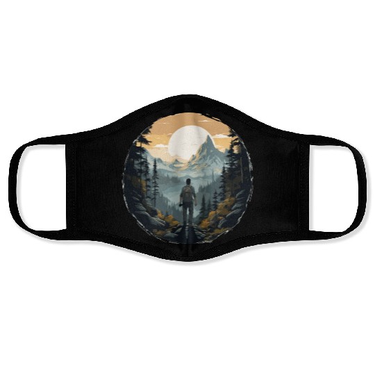Forest nature trekking adventure Face Masks