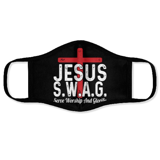 Jesus Serve Worship and Pray SWAG Christian Face Masks
