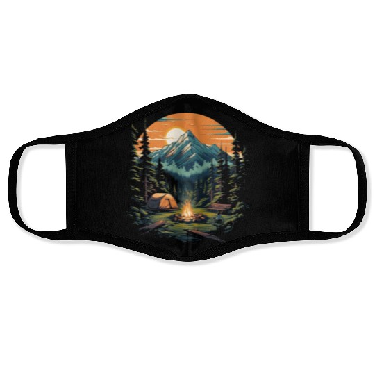Forest nature trekking adventure Face Masks