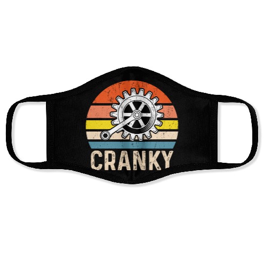 Cranky Vintage Sun funny Bicycle Lovers Face Masks