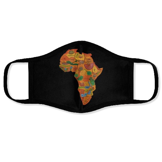 Colourful African Map For Afrocentric Lovers. Face Masks