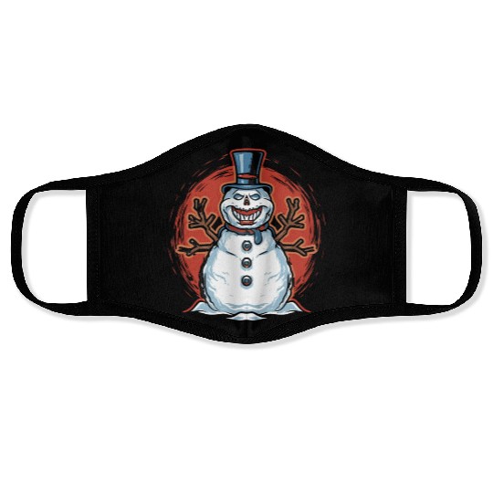 frosty snowman creepy Face Masks