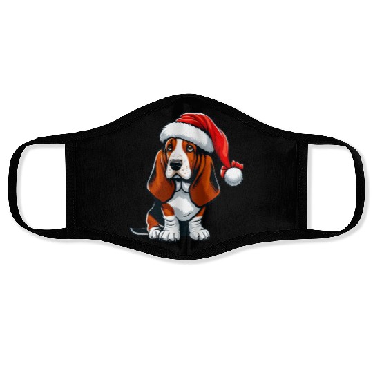 Basset Hound Xmas Gifts Face Masks