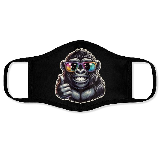 Gorilla With Sunglasses Face Masks