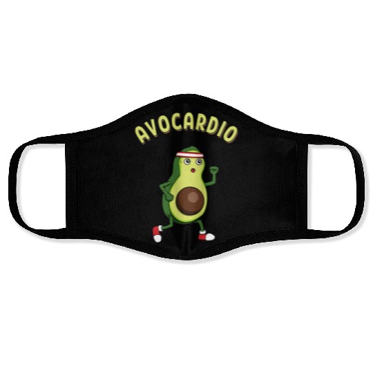 Avocardio Running Avocado Athlete Fitness Face Masks