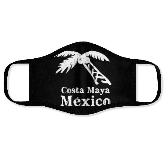 Costa Maya Mexico Palm Tree Vacation Trip Beach Me Face Masks