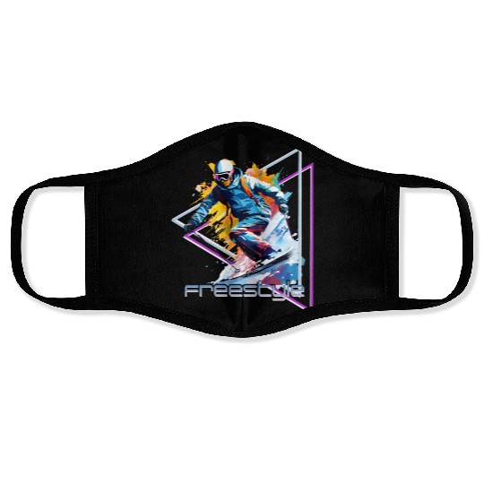 Retro Freestyle Skiing Face Masks