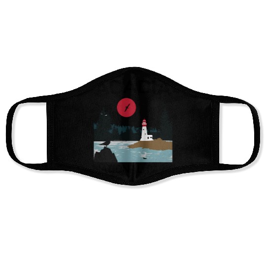 Acadia National Park 80s Maine Mount Island Face Masks