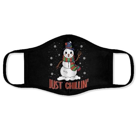 Snowmen Just Chillin' Winter Time Snow Face Masks