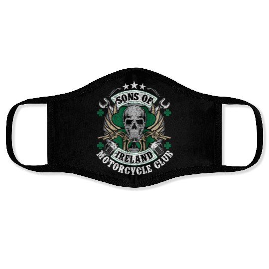 Motorcycle Sons Of Ireland Club Biker Distressed Face Masks