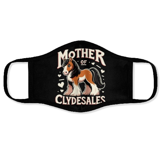 Draught Horse Lover Giant Horse Breed Clydesdale Face Masks