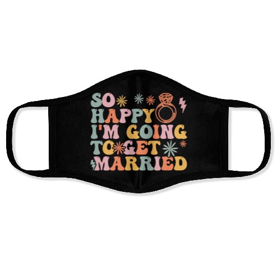 Bride Bridal Party Engagement Face Masks