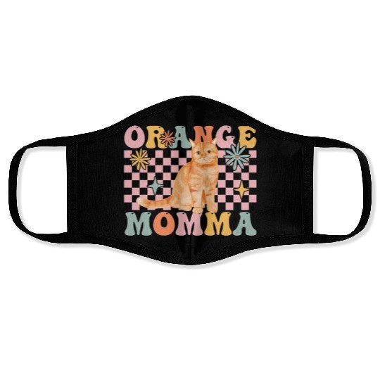 Groovy Cat Mom Cat Lover Face Masks