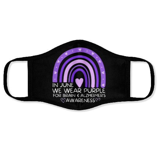 In June We Wear Purple For Brain And Alzheimer s Face Masks