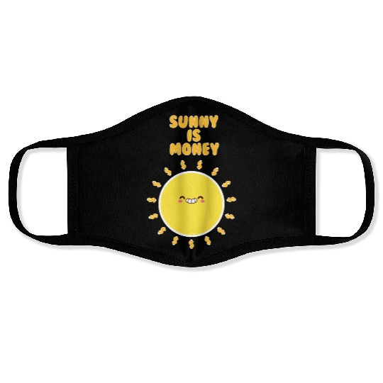 sunny is money Face Masks