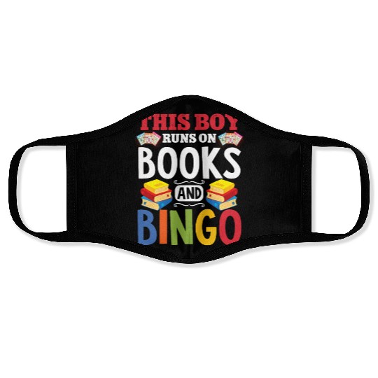 This Boy Runs On Books And Bingo Face Masks