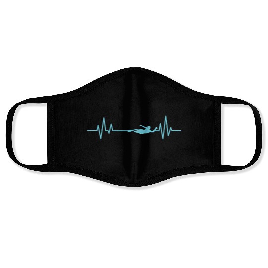 Heartbeat Line Swim Sport Face Masks