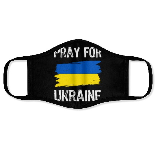 Pray For Ukraine With Ukrainian Flag Face Masks