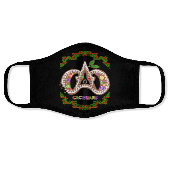 Christmas Bakery Gingerbread Cookie Pastry Logo Face Masks