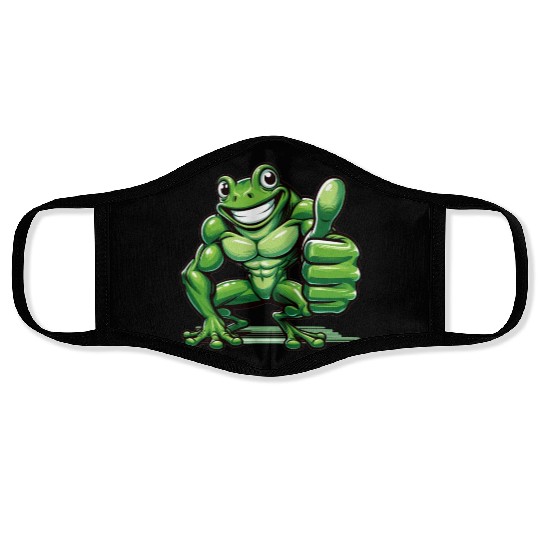 Bodybuilder Bodybuilding Frog Gym Fitness Face Masks